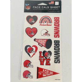 Facecal  CLEVELAND BROWNS 15 TEMPORARY TATTOOS FACE CALS PEEL AND STICK