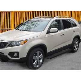 APS iBoard Running Boards 4 inches Matte Black Custom Fit 2011-2013 Kia Sorento Sport Utility 4-Door (Nerf Bars Side Steps Side Bars)