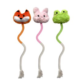JWPET 3Pcs Catnip Plush Cat Rope Toys Set – Interactive Chew Toys for Teething Training – Perfect for Small and Medium Cats – Engaging and Durable Gift (Animal)