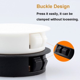 Qrity 20 PCS Plastic Button Plugs, 12mm Round Drill Hole Cover Caps, Snap on Type, Furniture Hole Caps, Black, for Cabinet Desk Table Chair Cupboard Wardrobe