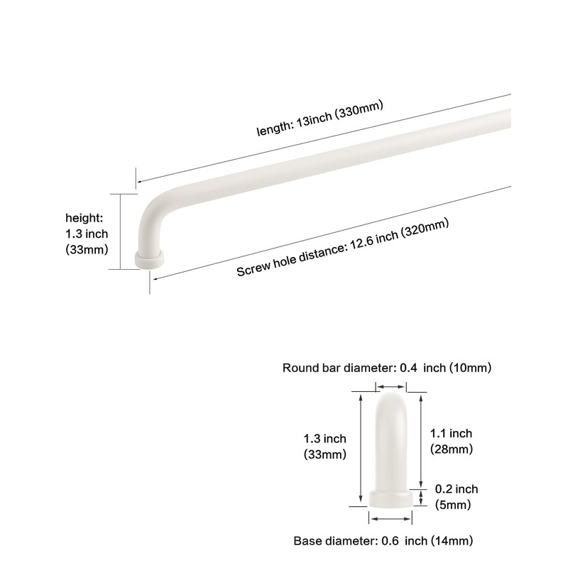 funifiti 5 Pack Long Handles for Kitchen Cabinet Modern White