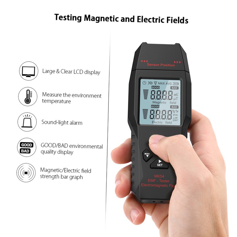 MK54 EMF Tester Handheld Mini Digital LCD EMF Detector Electromagnetic