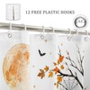 Halloween Dog Shower Curtain, Watercolor Puppies Witch Ghost Vampire Skeleton