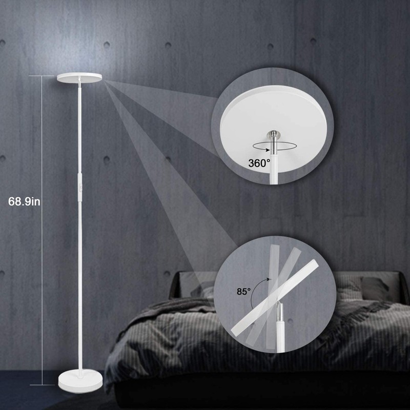 JOOFO Floor Lamp,30W/2400LM Sky LED Modern Torchiere 3 Color Temperatures