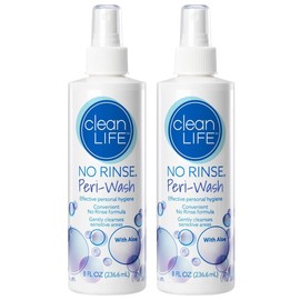 No-Rinse Peri-Wash, 8 fl oz - Soothing, Protecting Perineal Cleanser in a Rinse-Free Formula (Pack of 2)
