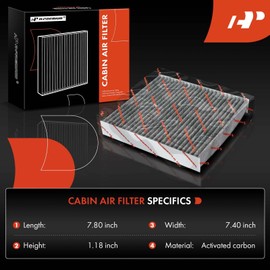 A-Premium 2 filtros de aire de cabina con carbón activado compatible con Fiat 500 2012-2019, reemplaza # 68096453AA