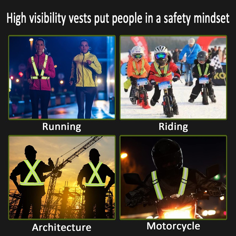Onumya Reflective Vest, 2pcs Reflective Safety Vest High Visibility Running