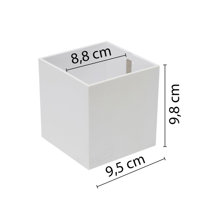 KalaMitica 9 cm Diameter Cube Magnetic Pot - White