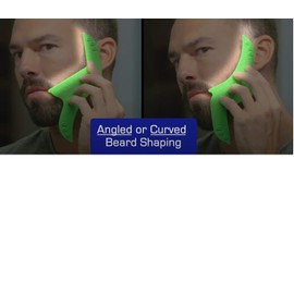 Quality Time Beard Shaping Tool Guide; Flexible Beard Guard, Do-it-Yourself, Innovative Design Template, Haircut Trimming Stencil - Beard Lineup Shaving Guide, Made in USA