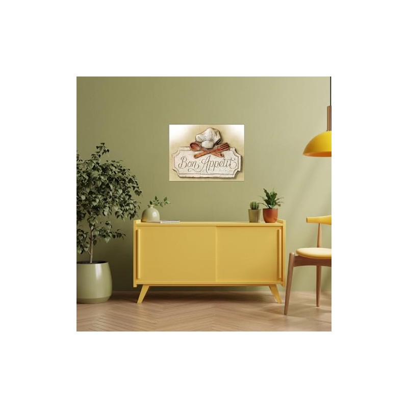 BON APPETIT METAL TIN WALL PLAQUE SIGN NOVELTY GIFT KITCHEN