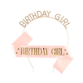 Birthday Gift for Women Birthday Crowns Headband for Girls Birthday Sash and Tiara for Women Birthday Girl Crown Accessories