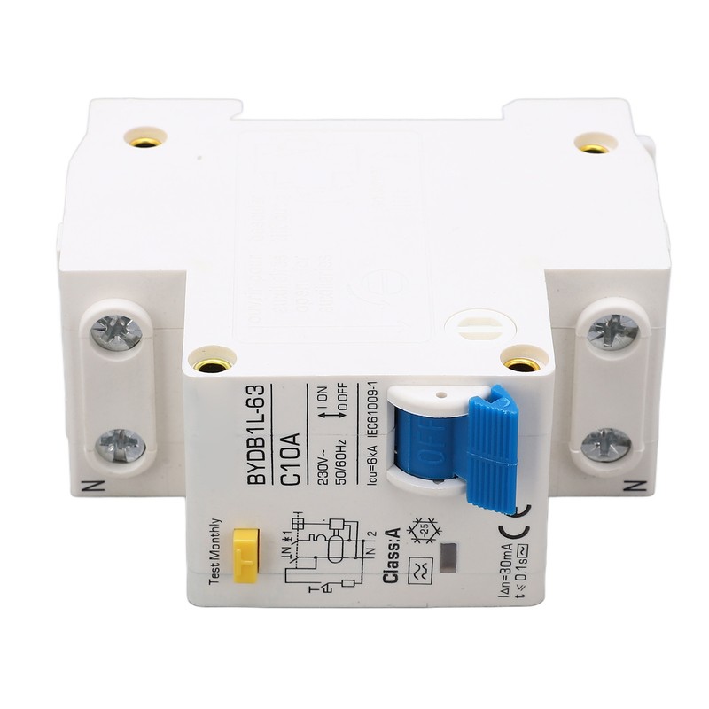 Circuit Breaker 1P+N Leakage Protection Switch 10A 230V AC DIN