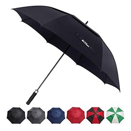 ACEIken Golf Umbrella Large 58/62/68 Inch Automatic Open Golf Umbrella Extra Large Oversize Double Canopy Vented Umbrella Windproof Waterproof for Men and Women (Dark Green, 62 inch)