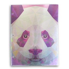 Character Folder for Back to School - 3-Hole 2-Pocket Portfolio Folders (Prismatic Panda)