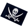 Pirate Flag Embroidered Military Morale Fastener Hook & Loop Patch