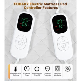 Heated Mattress Pad, Electric Mattress Pad King Size 80'' x 78'', Bed Warmer with Dual Controller, 10 Heat Settings, Auto Shut Off, Machine Washable Heated Sheet(Gray)