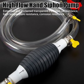 AUCELI High Flow Siphon Pump for Gasoline, Portable Widely Use Manual Car Fuel Transfer Pump with 2 Durable PVC Hoses For Gas Gasoline Petrol Diesel Oil Liquid Water Fish Tank (78")