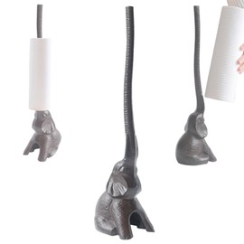 Mozhixue Elephant Toilet Paper Holder 16'' Cast Iron Paper Towel Holder Funny Toilet Paper Holder for The Floor or Counter in The Kitchen or Bathroom Bronze Rustic,Elephant