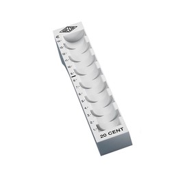 Wedo 160702037 Münzrille 0.20 Euro 20 Cent Plastic for 70 Coins with Tags 18 x 4.5 x 3.4 cm, Grey