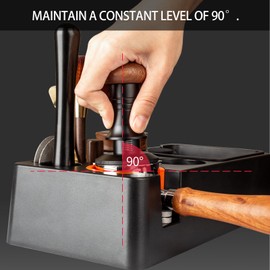 Guolich Stainless Steel Coffee Espresso Tamper with Spring Loaded Tamper Flat Stainless Steel Base Tamper Adjustable Filling Depth,Premium Barista Coffee Tamper,Tamper Tool Espresso (Black, 53mm)