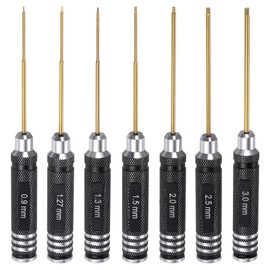 HARFINGTON 7pcs RC Hex Screwdriver 0.9mm 1.27mm 1.3mm 1.5mm 2mm 2.5mm 3mm Titanium Hexagon Screwdrivers Wrench RC Hex Driver Repair Tool for RC Models Car Helicopter Boat