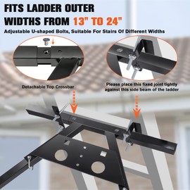 Ladder Stabilizer, Extension Ladder Stabilizer for Roof Gutter, Wall Ladder Standoff Standoff, Aviation Grade Aluminium Ladder Accessory Safety Stability Easy Use, Withstands 380 LBS