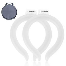 2Pcs. Neck Cooler Ice Ring with Insulated Bag. Wearable Head Shoulder Cooling Tube for Hot Weather in Summer, Gel Ice Collar for Outdoor Workers, Sports. Reusable Cool Wraps. (White*2)