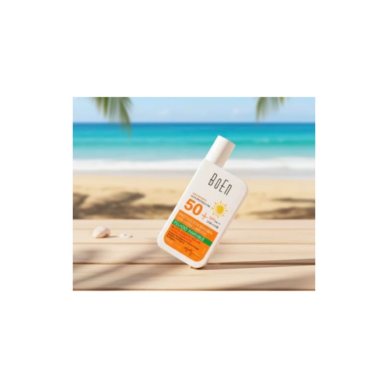 Bloqueador Solar Fluido Invisible SPF 50+ PA+++, Crema Aclarante con