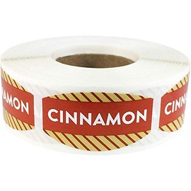 Cinnamon Grocery Store Food Labels .75 x 1.375 Inch Oval Shape 500 Total Adhesive Stickers