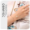 Obmyec Boho Finger Chain Bracelets Silver Evil Eye Hand Chain