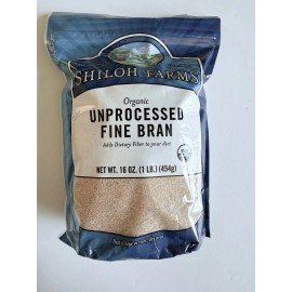 SHILOH FARMS Bran Unprocessed Fine Wheat Organic Fiber USA 16 oz Brand New