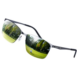 Xoxocos Golf Sunglasses for Men, Polarized Brown HD Lenses for Green Reading, Golfing, Fishing & Driving, UV400, Lightweight & Stylish