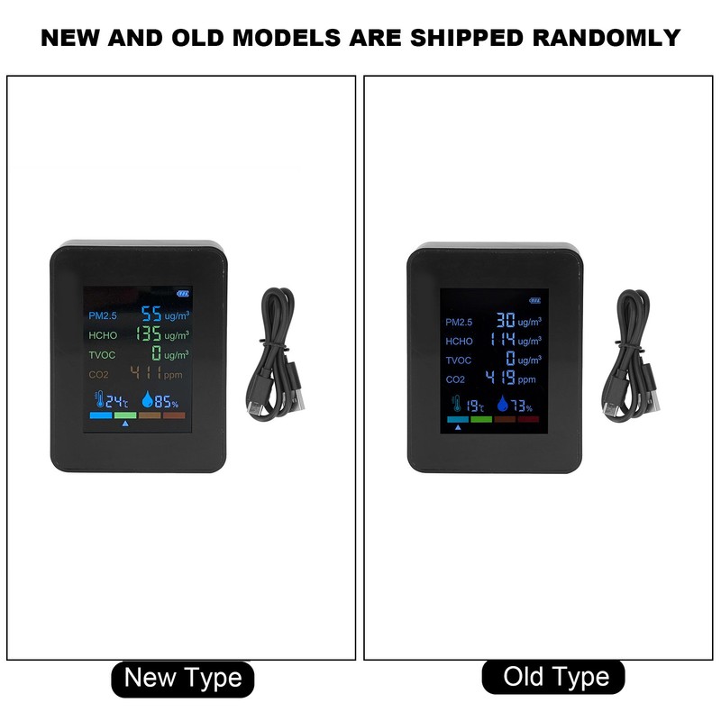 Multifunctional 6 in 1 CO2 Meter Air Quality Monitor Temperature