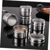 VICASKY 8pcs Stainless Steel Magnetic Spice Jars Airtight Spice Containers