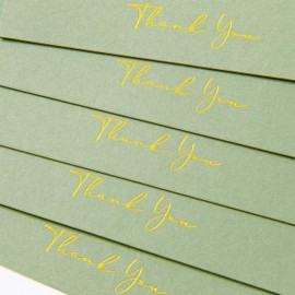 Crisky 50 Pack Thank You Greeting Cards With Envelope Printable Sage Green Thank You Cards for Wedding/Bridal Shower/Baby Shower/Business/Graduation