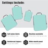 4 Set Compression Packing Cubes Organizers, Light Teal