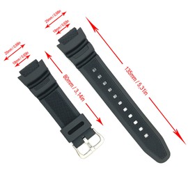 Watch Strap Compatible with Casio SGW-400H SGW-300H SGW-500H AE-1000 AE-1200 W-218 Ref W2332-10360831
