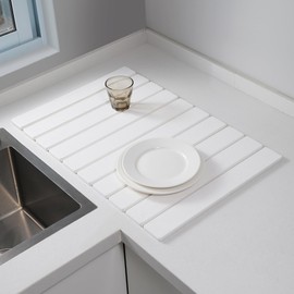 ZBATST Large Dish Drying Mat 24x16 Inches – Quick Dry Collapsible Stone Pad, Super Absorbent & Anti-Slip Kitchen Mat for Dishes, Cups, Bottles – Fits Any Countertop