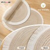 FAVE Boho Oval Woven Placemats Set of 6, Washable Table