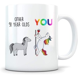 Funny 91st birthday gift, 91st birthday mug, 91 year old birthday gifts, happy 91st birthday, 91st bday party, 91st birthday gag