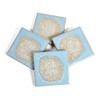 Dock 6 Pottery Coasters with Fused Glass, Pale Sky, Set