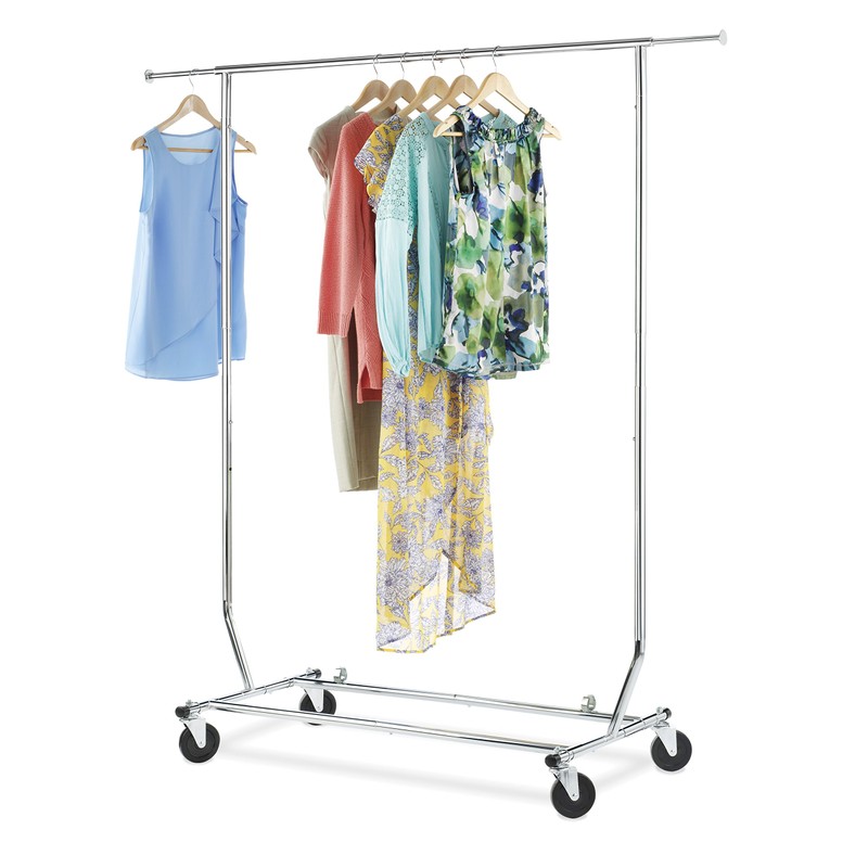 Whitmor Garment Rack - Foldable for Easy Storage - Chrome