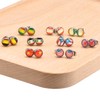 Stainless Steel Puerto Rico Flag Button Stud Earrings
