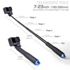 GEPULY 7''-23''Waterproof Pole Selfie Stick Pocket Size Underwater Handle Grip
