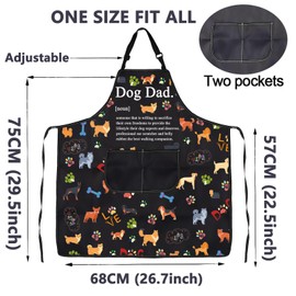 BNQL Dog Dad Aprons Dog Dad Gift Dog Lover Apron for Men with Pocket Dog Father Gift Dog Dad Cooking Kitchen Apron Dog Groom Apron (Dog Dad Aprons)