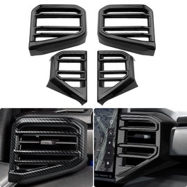 INTGET 4PCS Side Dashboard AC Outlet Covers for 2022-2026 Toyota Tundra Accessories Carbon Fiber Center Console Air Vent Trim Protector for 2023 2024 2025 2026 Toyota Sequoia Accessories