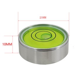 Mini Metal universal horizontal bubble water level level level level balance bubble level round (25 * 10mm (Silver Green）)
