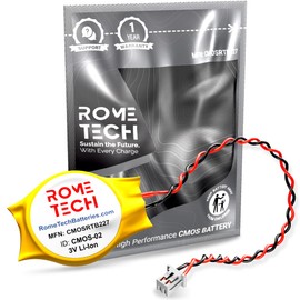 Rome Tech CMOS BIOS Battery for Dell Alienware 15 R3 / Dell Alienware 17 R4 / Dell Alienware 17 R5 - Laptop Backup 3V RTC CR2032 Battery with 2 Wire Cable