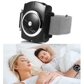 YUERWOVER Anti Snoring Wristband Device Intelligent Effective Snore Solution Bracelet Infrared Reduction Snore Stopper Watch Comfortable for Men and Women with Battery(Black)