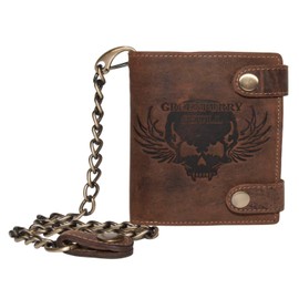 Green Burry 1796A Skull Wallet Colour: Saddle Brown 25, Saddle Brown 25, Modern
